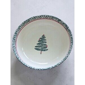 Furio Serving Bowl Holiday Christmas Tree Durable Stoneware Festive Decor Italy